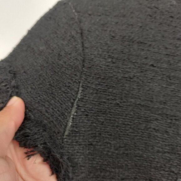 Zara Lace Round Neck Fringe Cap Sleeve  Crepe Mini Dress Medium Black - Picture 10 of 15